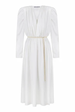 Milky satin dress 7