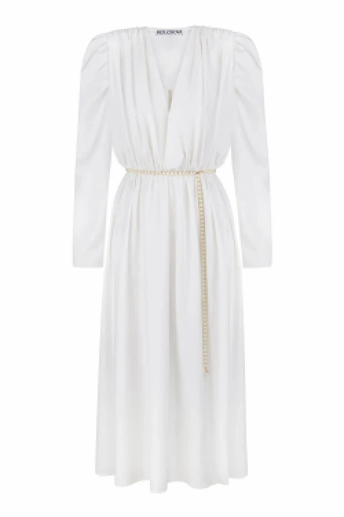 Milky satin dress 7