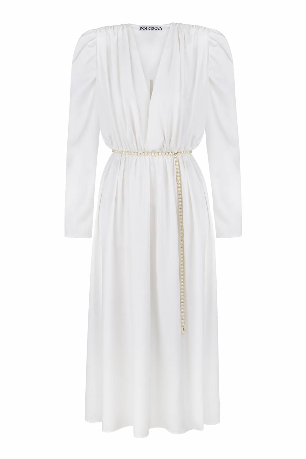 Milky satin dress  2