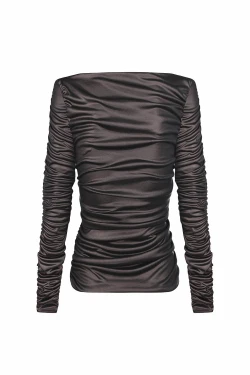 Bronze longsleeve with drape 1