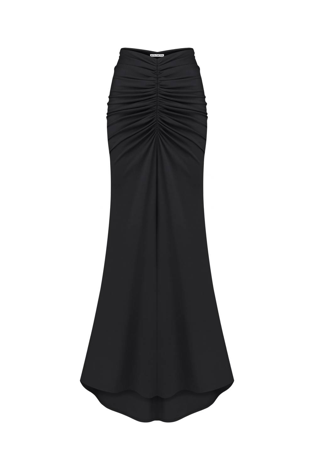 BLACK MAXI SKIRT WITH DECORATED SNAPS 2