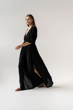 Black dress with ties2
