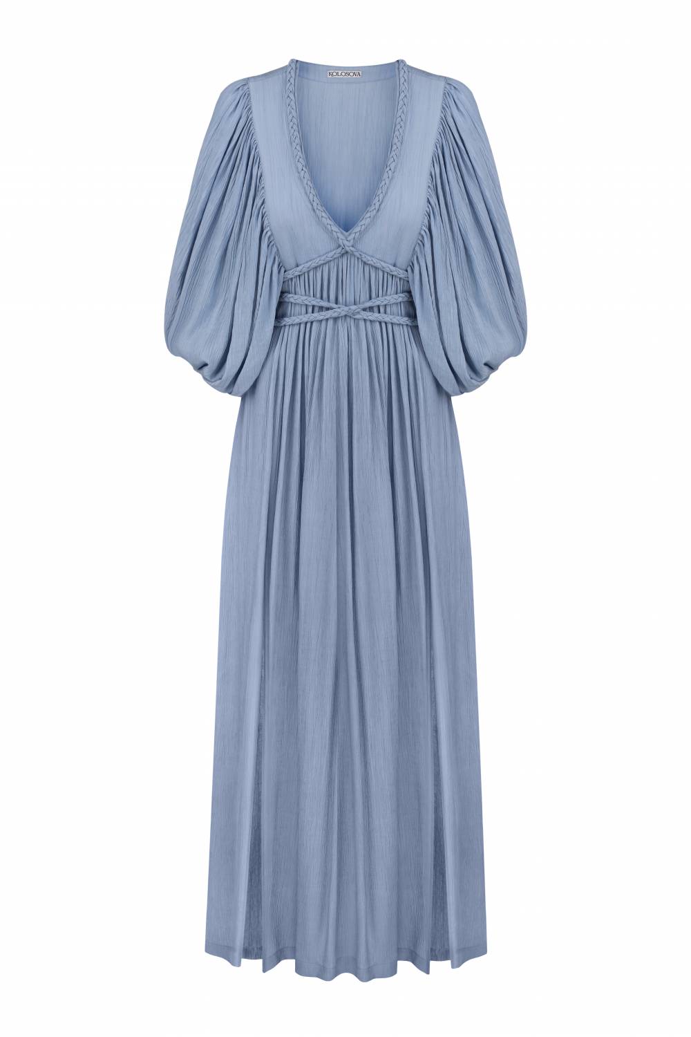 Blue dress with ties 2
