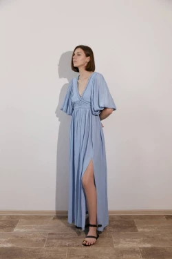Blue dress with ties2