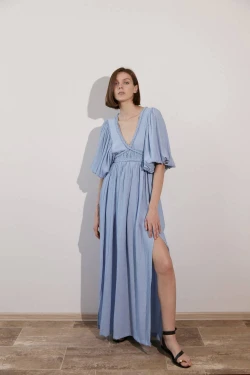 Blue dress with ties1