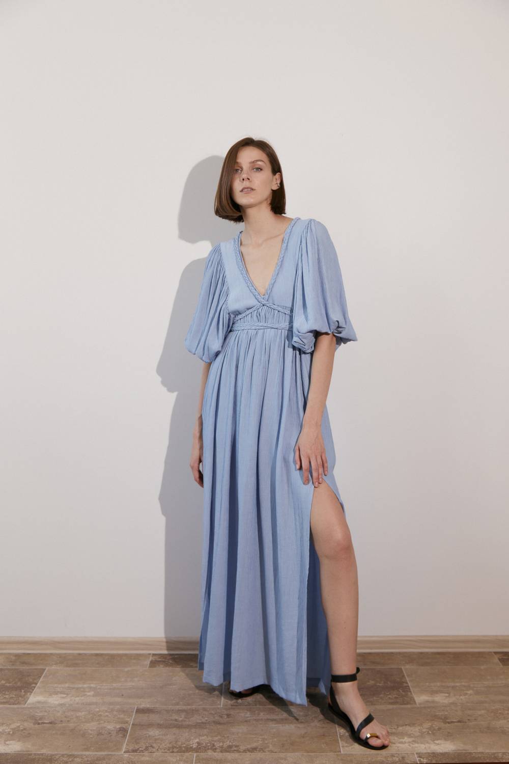 Blue dress with ties 1