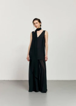 BLACK MAXI DRESS WITH REPTILES PRINT4