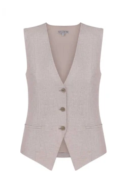 NATURAL COLOR LINEN VEST 1