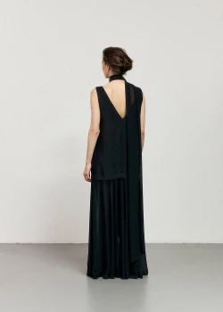 BLACK MAXI DRESS WITH REPTILES PRINT2