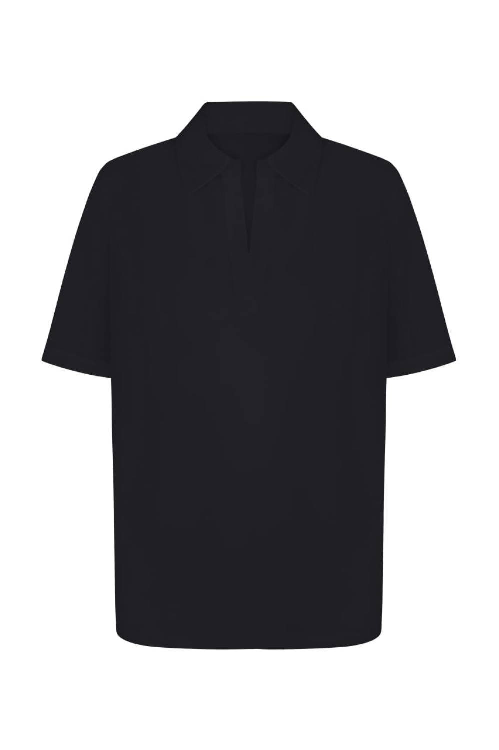 BLACK CHIFFON POLO