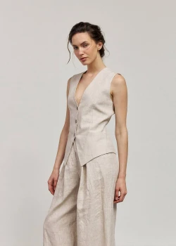 NATURAL COLOR LINEN VEST6
