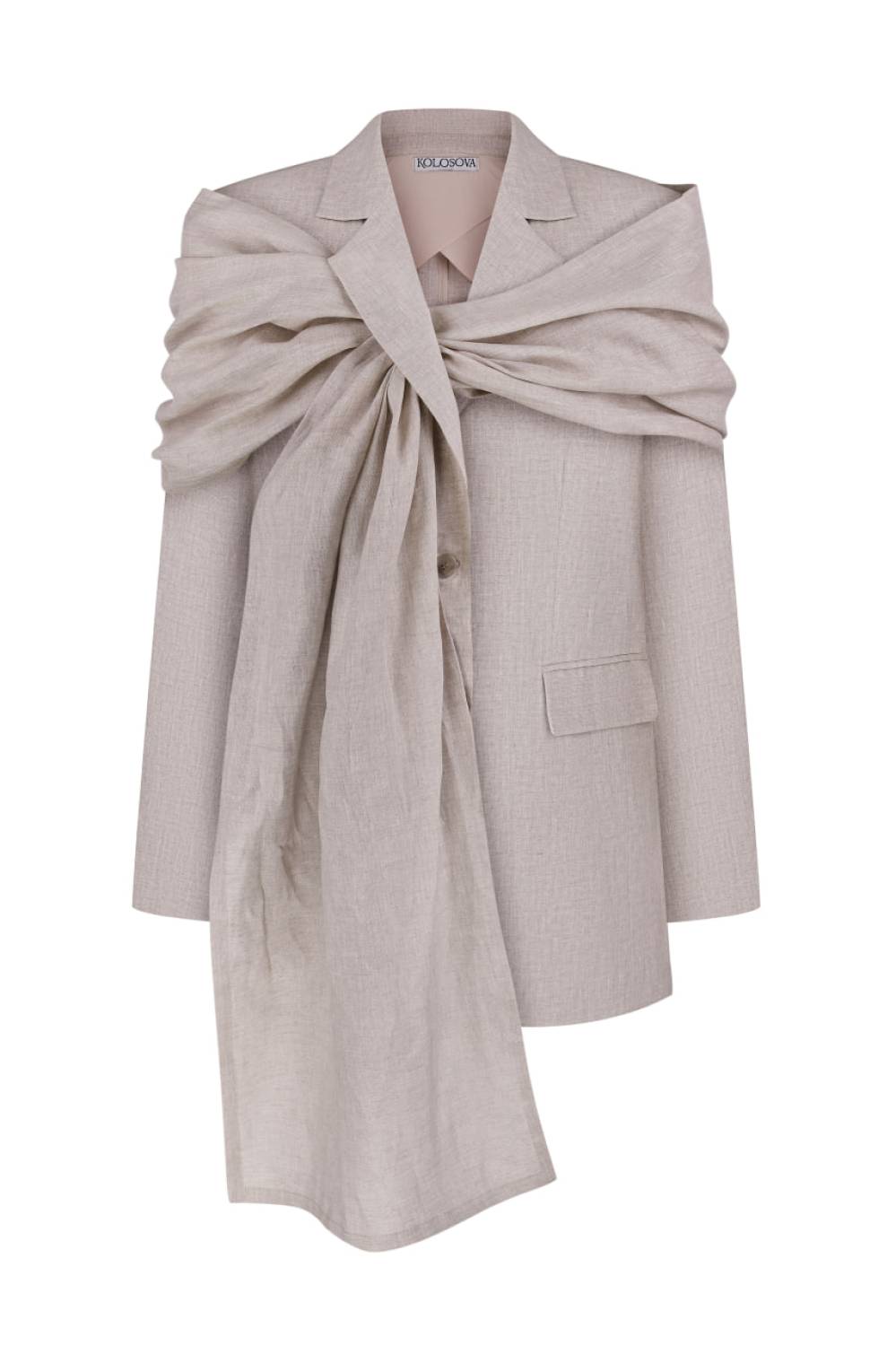 NATURAL COLOR LINEN JACKET 2