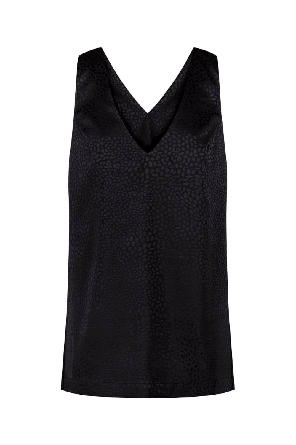 BLACK TOP WITH ANIMAL LEOPARD PRINT