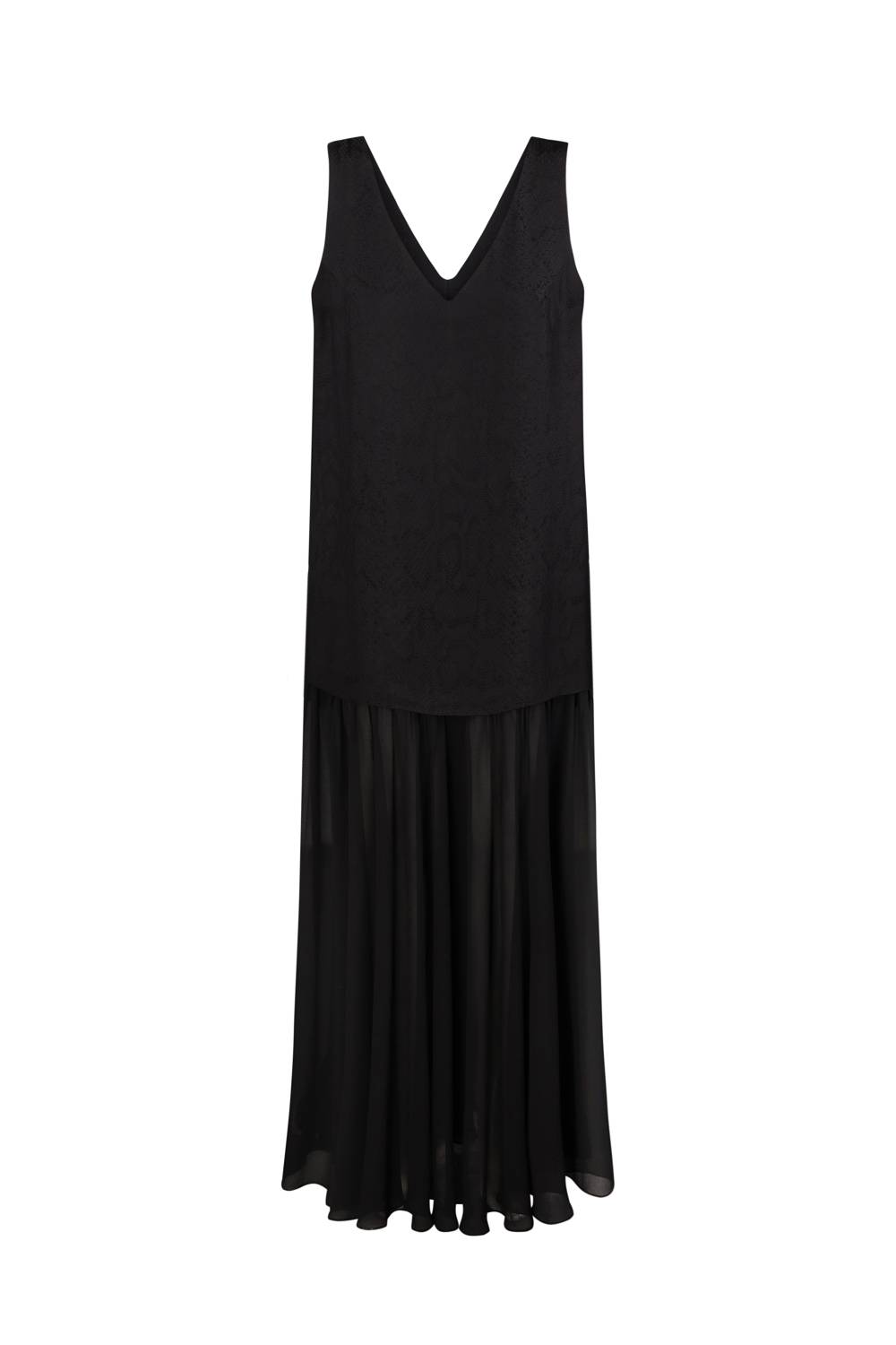 BLACK MAXI DRESS WITH REPTILES PRINT 2