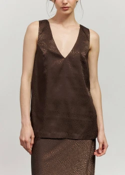 BROWN TOP WITH ANIMAL LEOPARD PRINT1