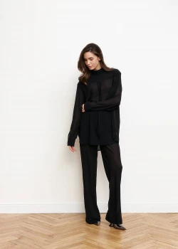 BLACK CHIFFON TROUSERS1