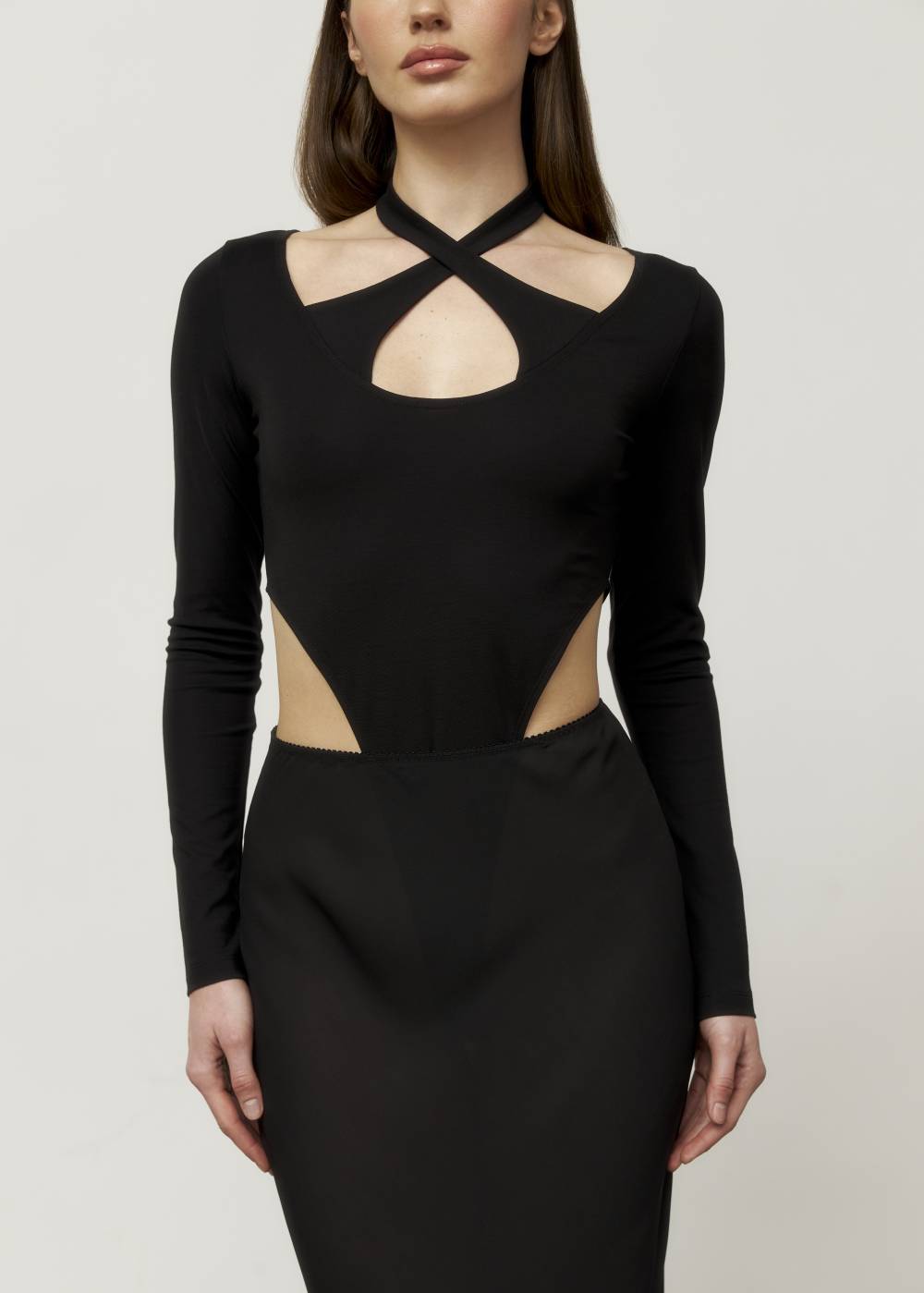 BLACK LONG SLEEVE BODYSUIT 1