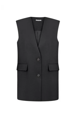GRAPHITE COLLAR-FREE STRAIGHT VEST1