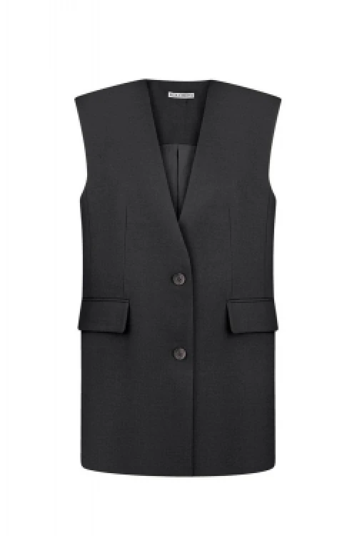 GRAPHITE COLLAR-FREE STRAIGHT VEST1