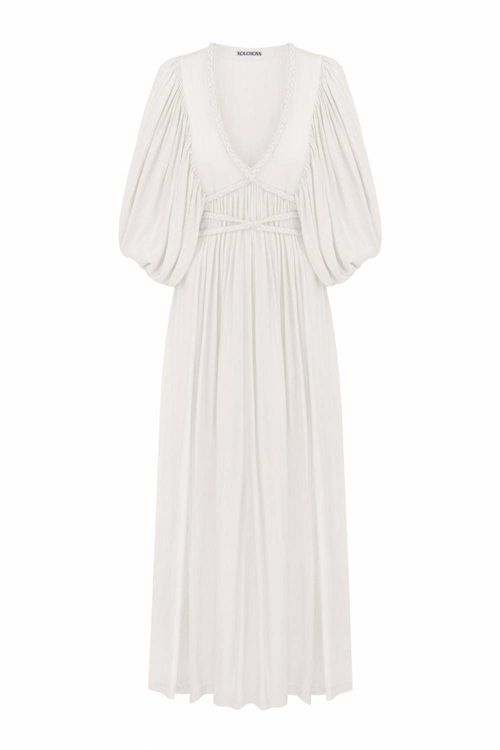 Milky dress with ties