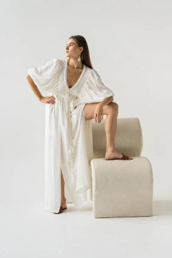 Milky dress with ties6
