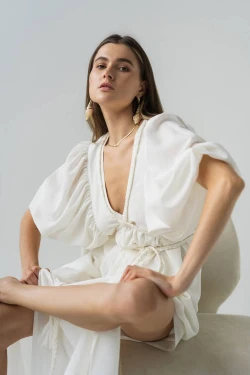 Milky dress with ties5