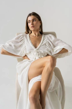Milky dress with ties4