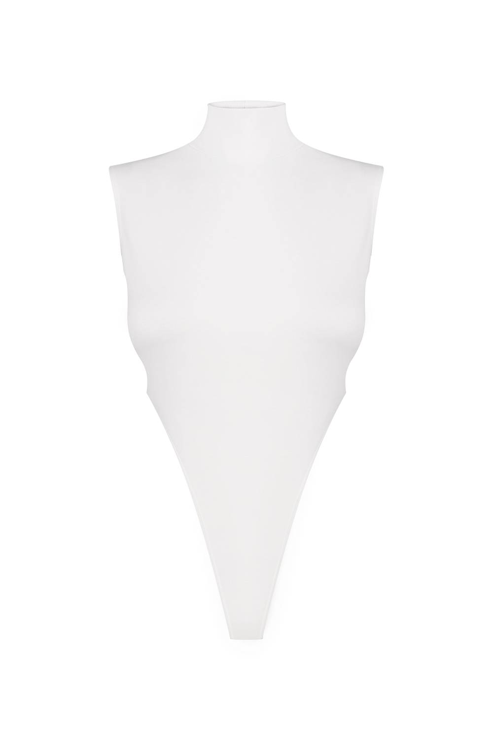 MILKY BODYSUIT WITH HIGH NECKLINES
