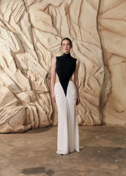 BLACK AND WHITE MAXI DRESS8