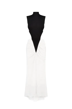 BLACK AND WHITE MAXI DRESS9