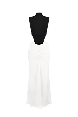 BLACK AND WHITE MAXI DRESS1