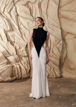 BLACK AND WHITE MAXI DRESS5