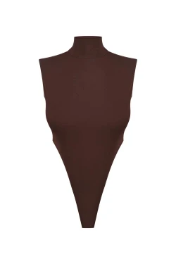 BROWN HIGH NECK BODYSUIT 1
