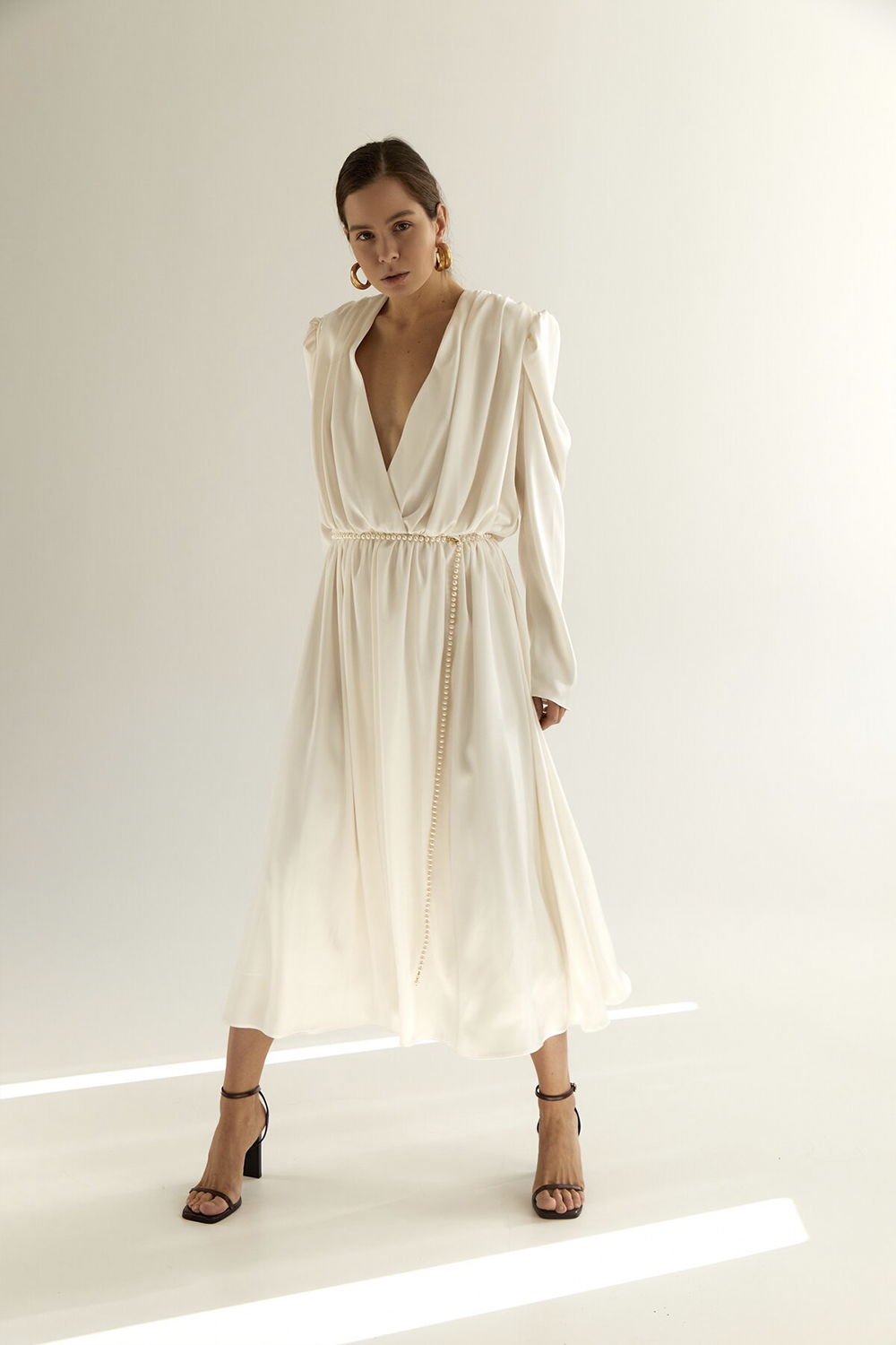 Milky satin dress  1