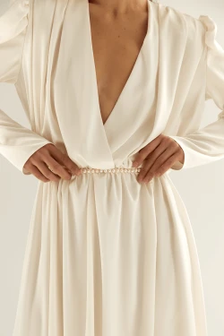 Milky satin dress 3
