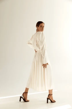 Milky satin dress 6
