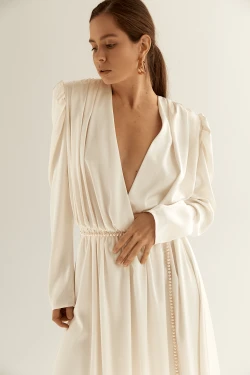 Milky satin dress 4