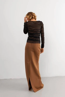 Camel Maxi Skirt 4