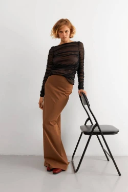 Camel Maxi Skirt 6