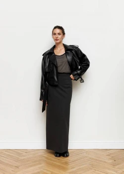 GRAPHITE MAXI SKIRT WITH SLOT3