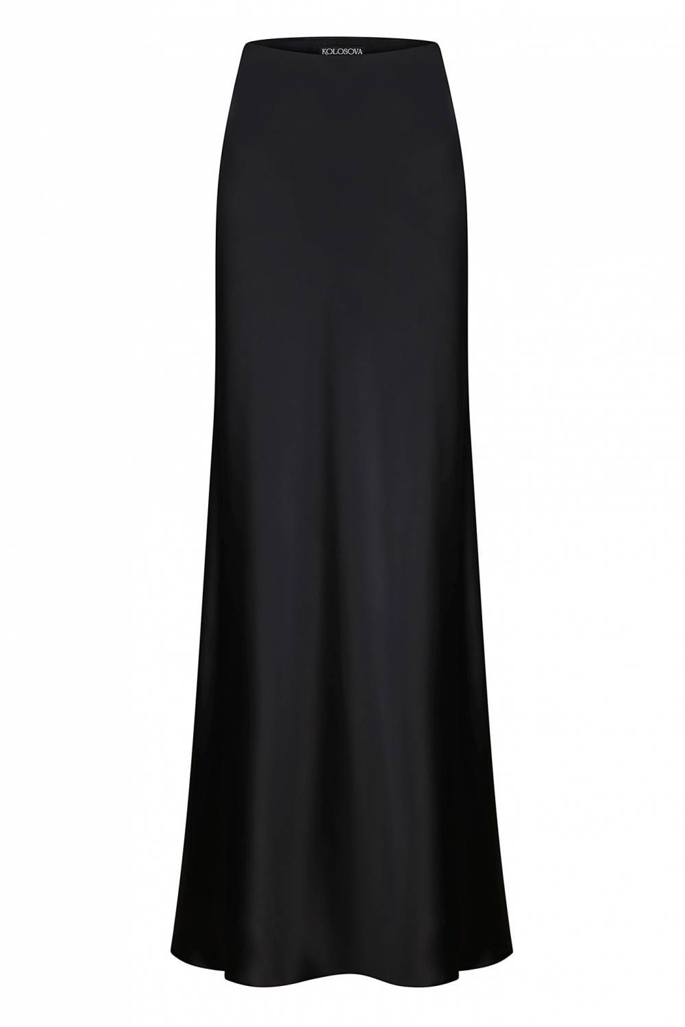 Satin black maxi skirt