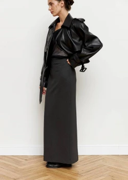 GRAPHITE MAXI SKIRT WITH SLOT1