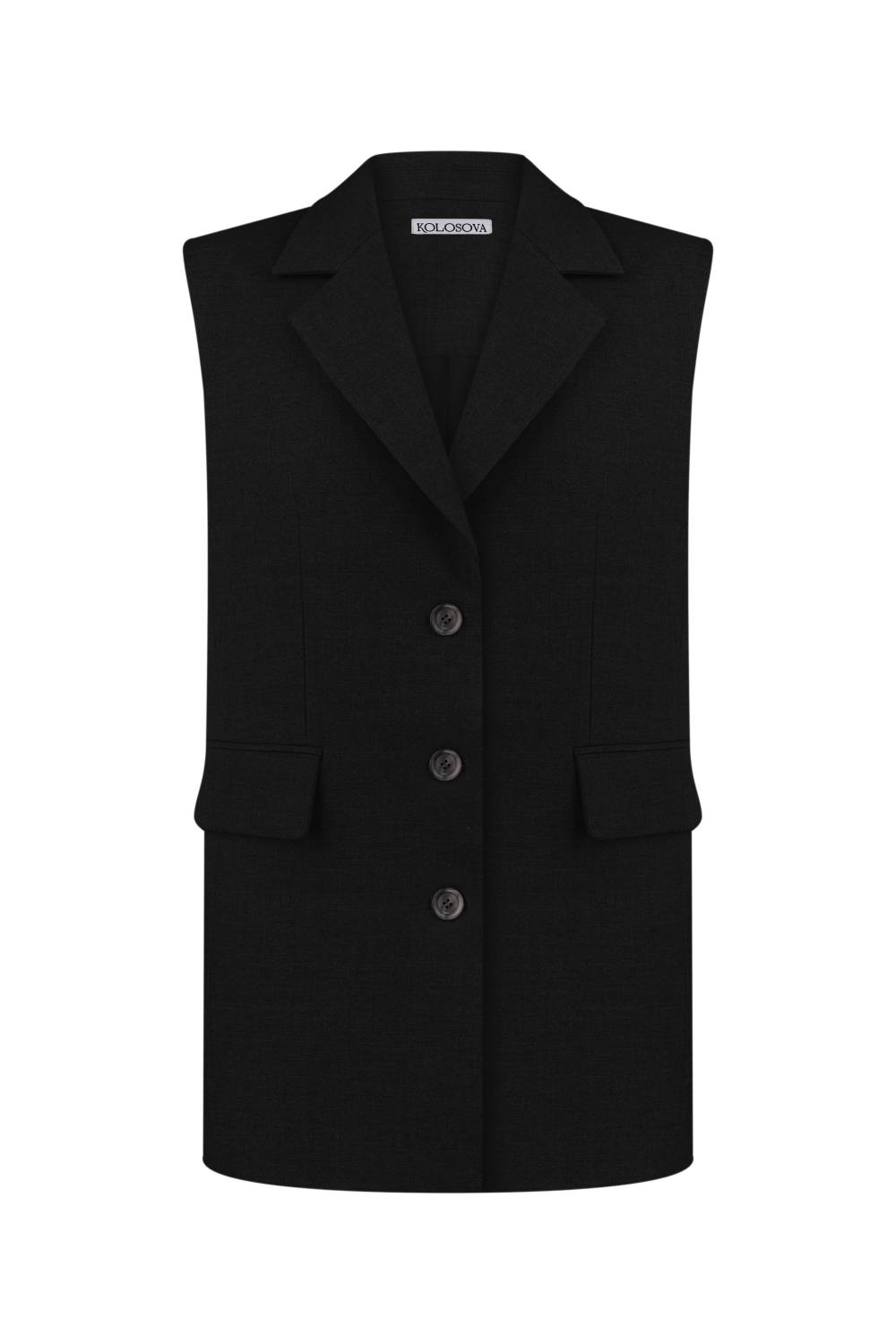 BLACK VEST WITH STRAIGHT CUT 2