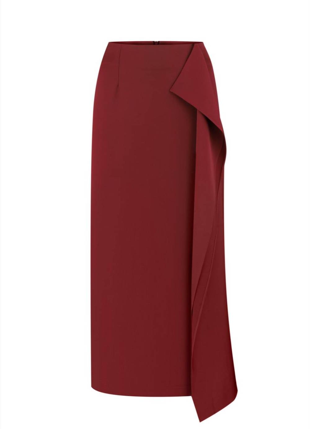 BURGUNDY CUT MIDI SKIRT 2