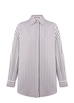 SHIRT WITH STRIPED VOLUME SLEEVES 1