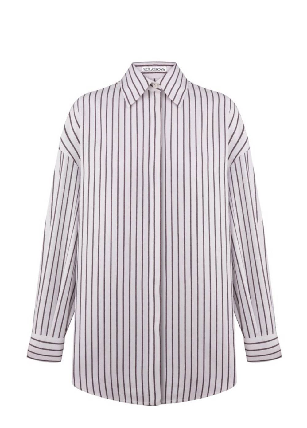 SHIRT WITH STRIPED VOLUME SLEEVES 2