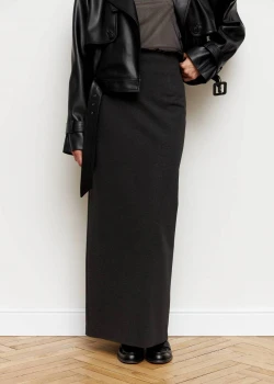 GRAPHITE MAXI SKIRT WITH SLOT2