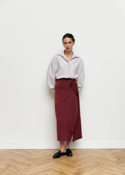 BURGUNDY CUT MIDI SKIRT4