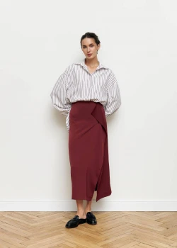 BURGUNDY CUT MIDI SKIRT5